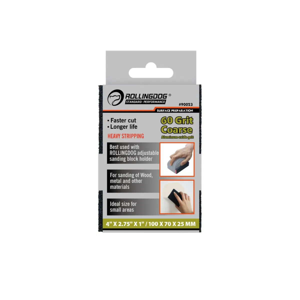 Rolingdog-Standard 90023 Sanding Sponge 60 Grit for Coarse