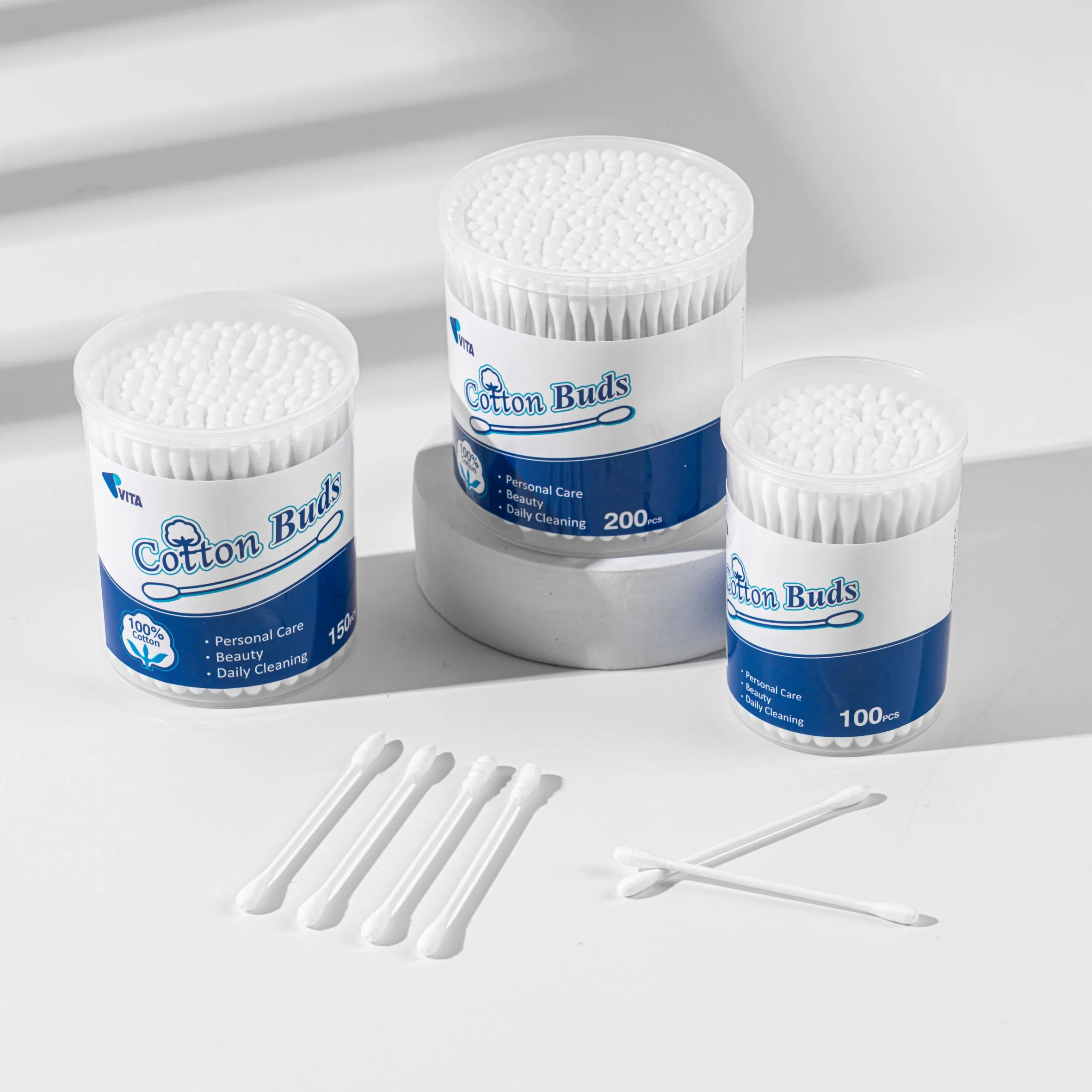 150 Count Cotton Swabs on Paper Sticks for Daily Care