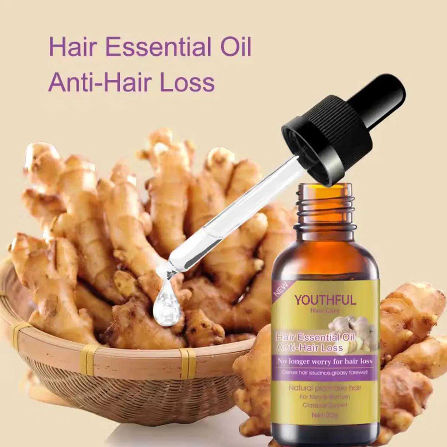 Professional Plant Extract Natural Essential Oils Ginger Oil for Hair Growth