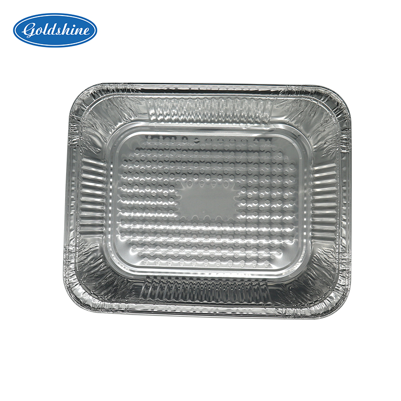 Прямоугольный алюминиевый контейнер для еды с картонной крышкой