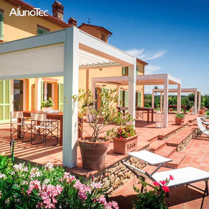 Wall Mounted Motorized Aluminium Pergolas for Decking