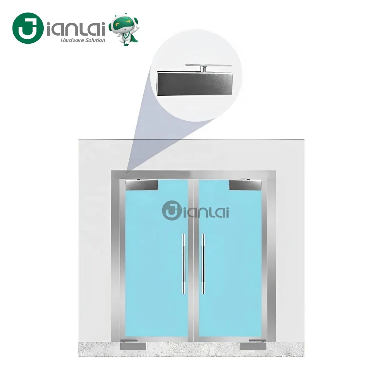 Stainless Steel Glass Door Hardware Clamp Top Pivot Patch Fitting
