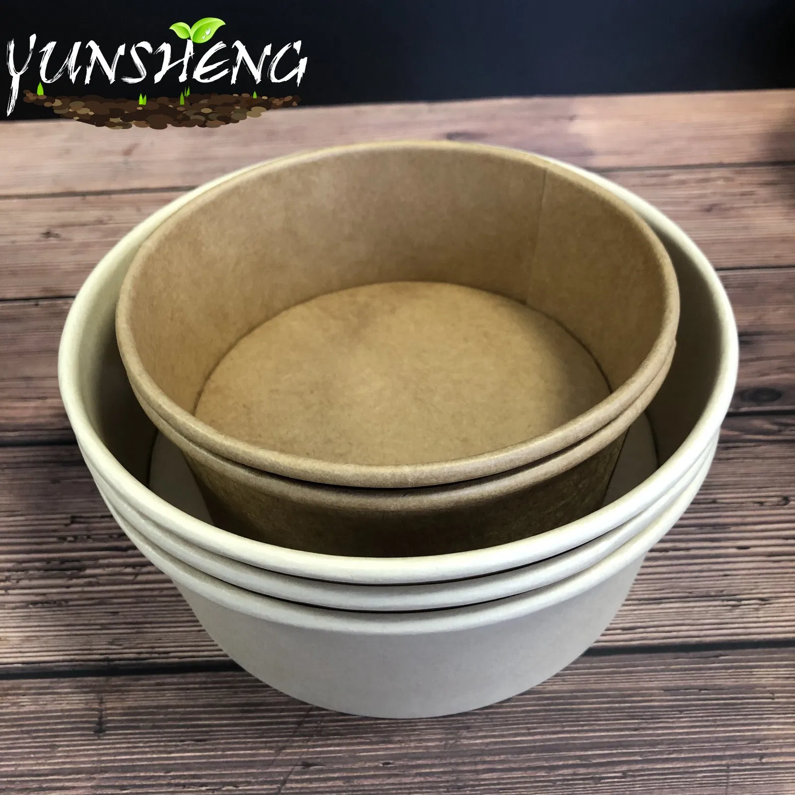 Disposable Compostable Salad Bowl Kraft Paper Bowl with Lid