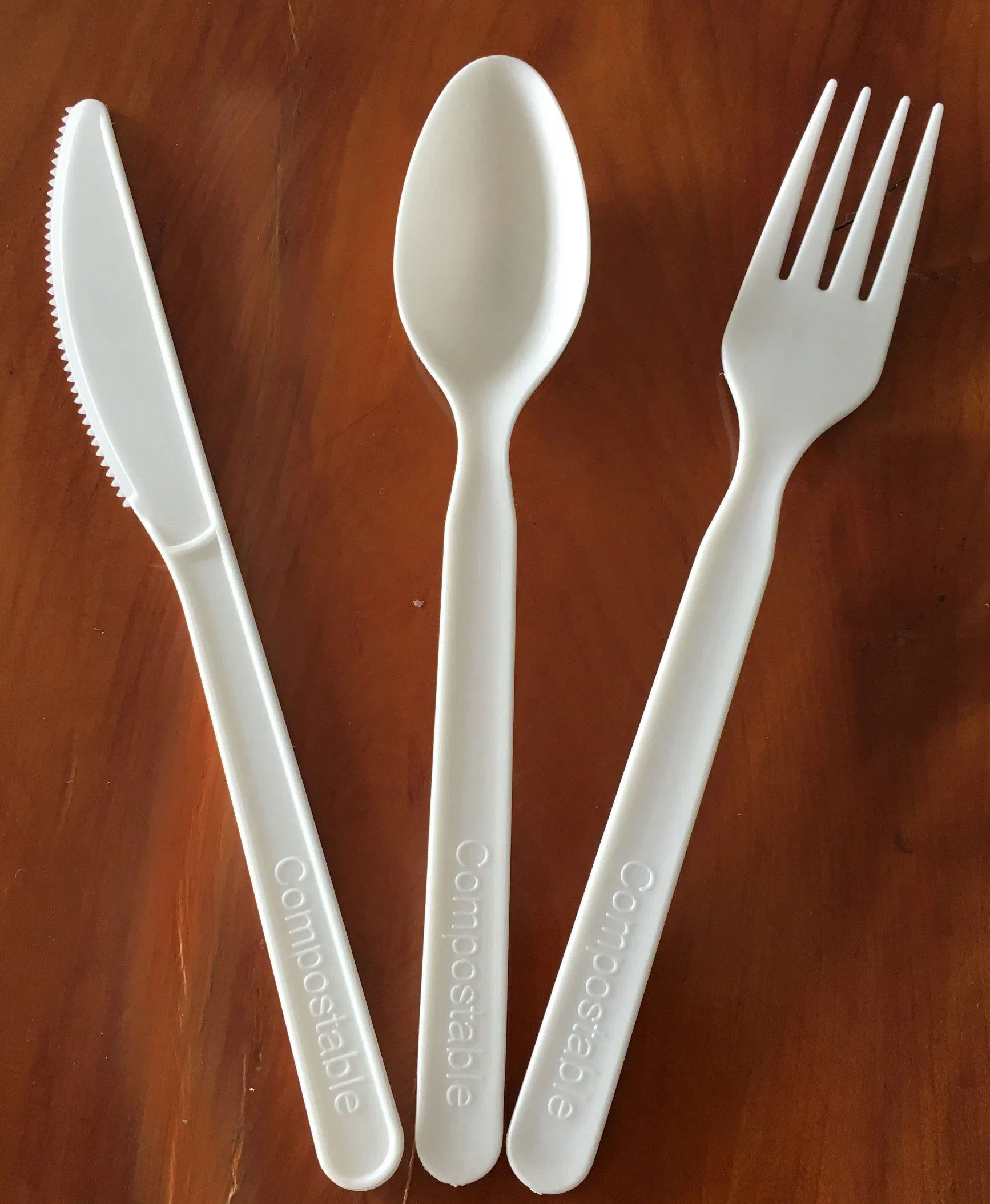 PLA Eco-Friendly Compostable Disposable Biodegradable Cutlery Fork Knife and Spoon Tableware