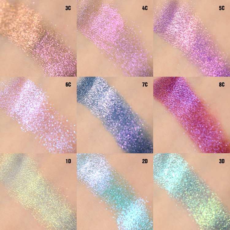 High Pigment Diamond Duochrome Long Lasting Waterproof Press Powder Chameleon Eyeshadow