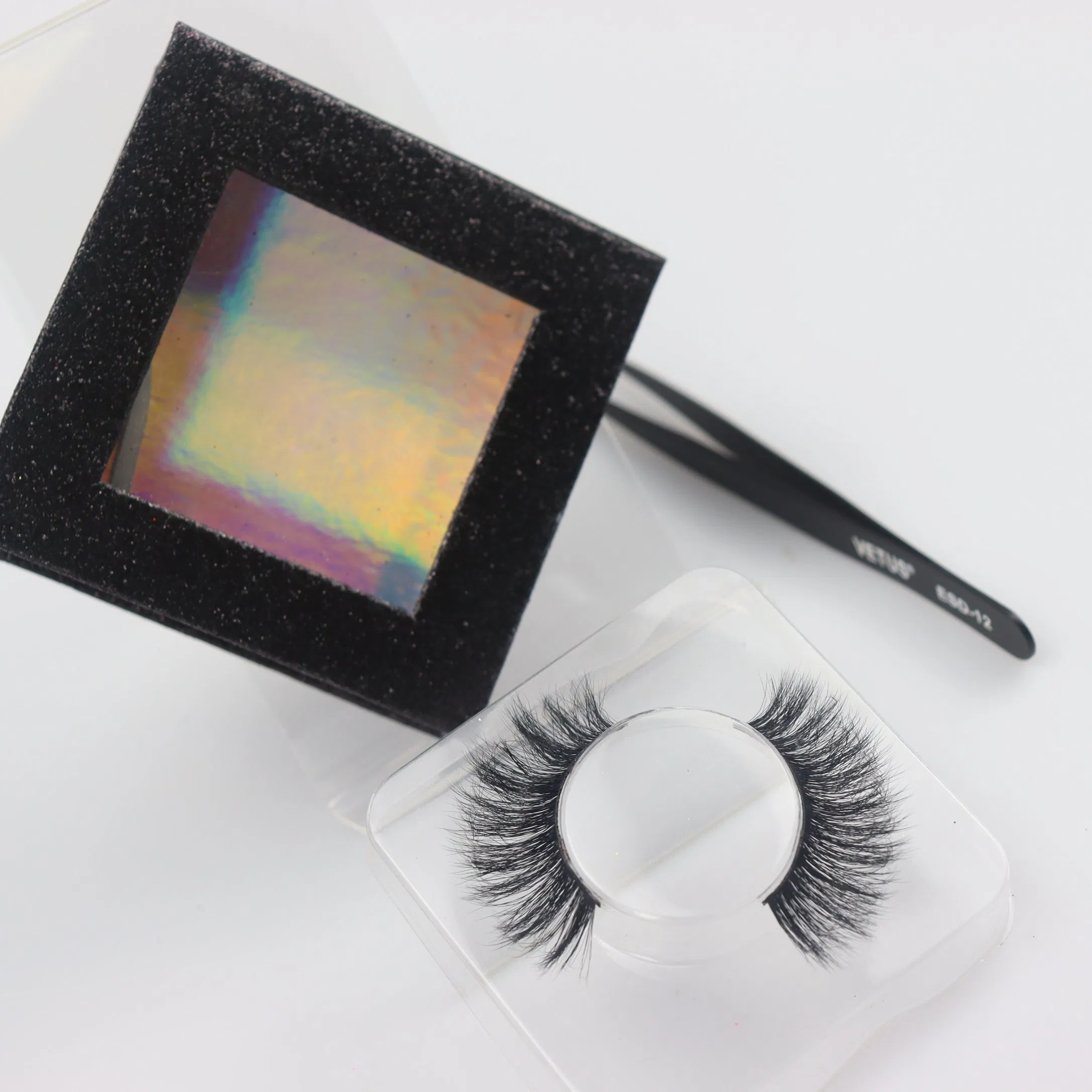 Wholesale Dramatic Fluffy Faux Mink Strip Lashes Invisible Band Eye Lash Natural Look Fluttery False Eyelash with Custom Box