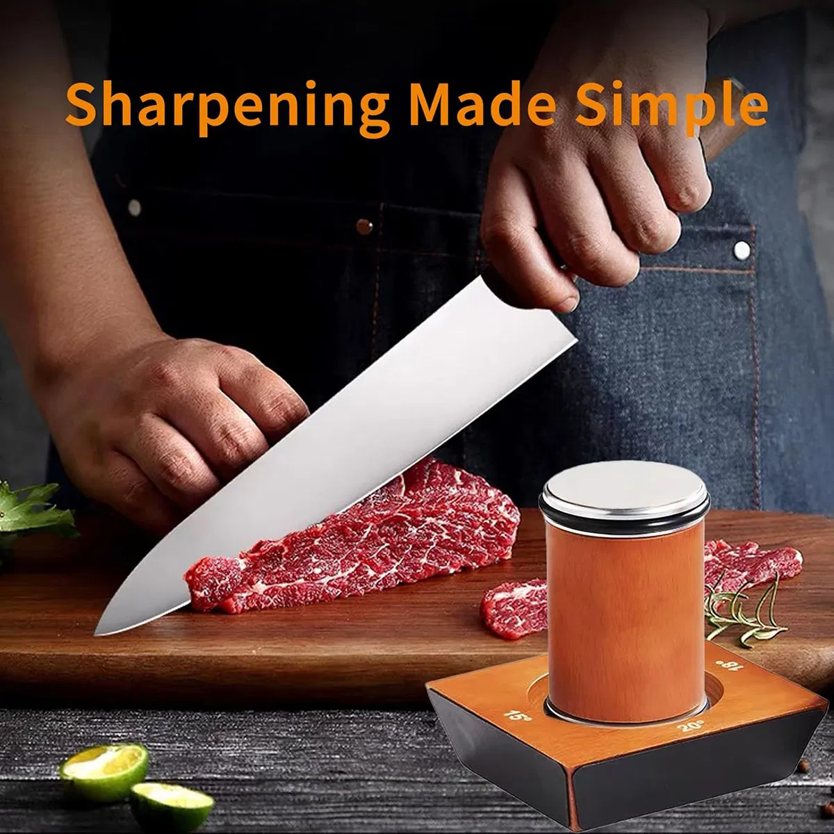 Ds-9910 Knife Sharpener Tool, Rolling Knife Sharpener Kit Four-Sided Grindstone Knife Sharpening with Diamonds and Ceramic for Steel of Any Hardness
