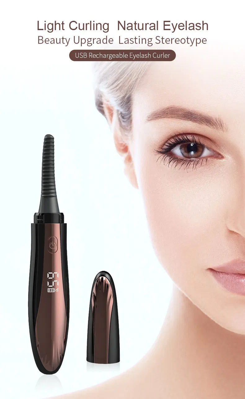 Heated Eyelash Curler Electric Eyelash Curler Electronic Eye Lashes Curling with USB Rechargeable for Women