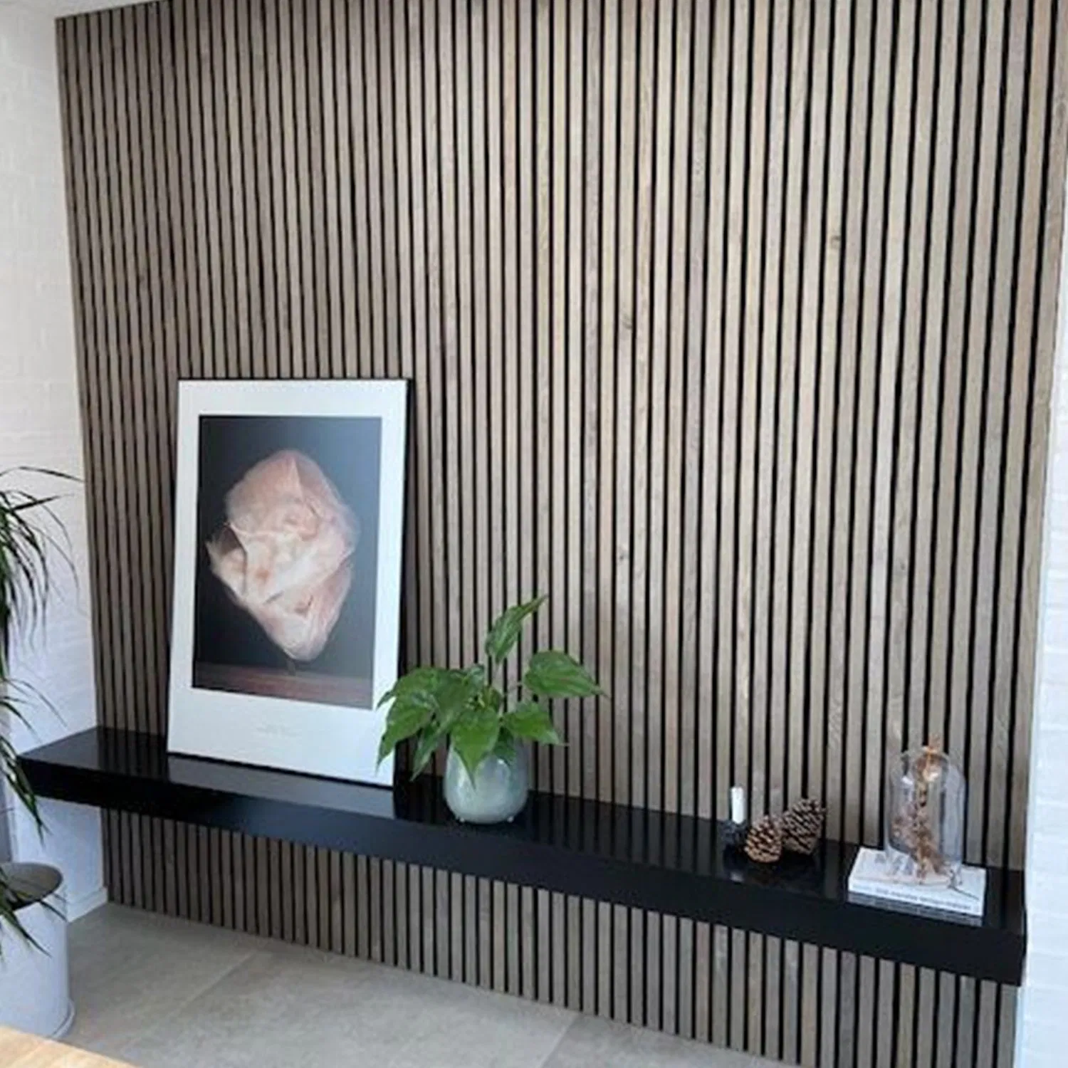 Acoustic Wall Divider Living Room Partition MDF Wood Slatted Wall Sound Absorbing Bedroom Partition