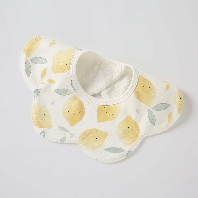 Cotton Waterproof Spit Towel Newborn Baby Snap Button Cartoon Bibs