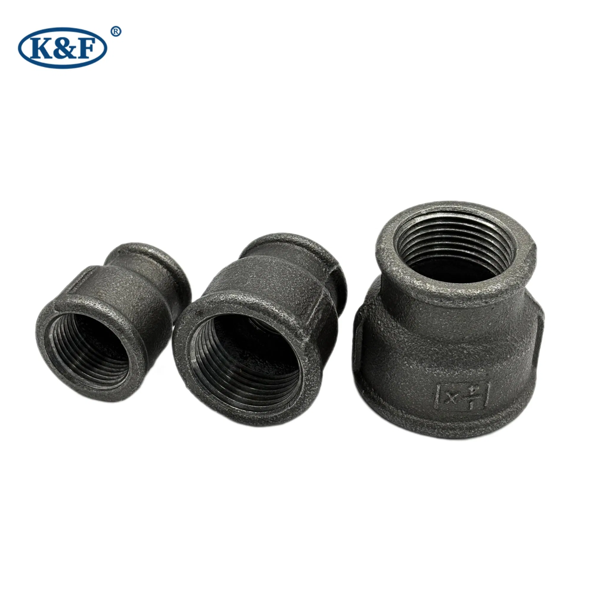 Kanaifu Black Round Edge Malleable Iron Pipe Fitting Socket with FM UL for Water/Gas/Oil