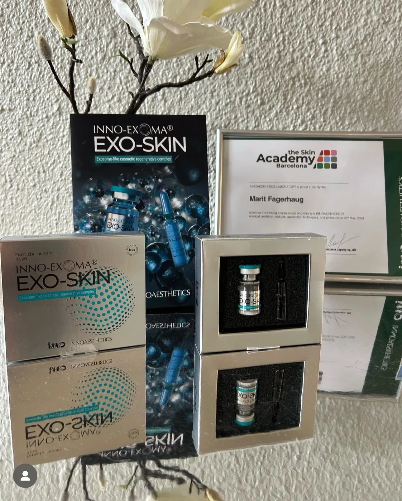 Exoma Exo-Skine Exosome Like Cosmetic Regenerative Complex High Concentration of Synthetic Exosomes Exoblanc Filler
