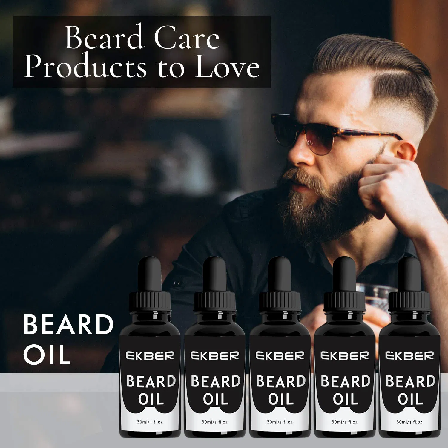 Private Label Beard Growth Oil and Balm Beard Care Set for Black Men