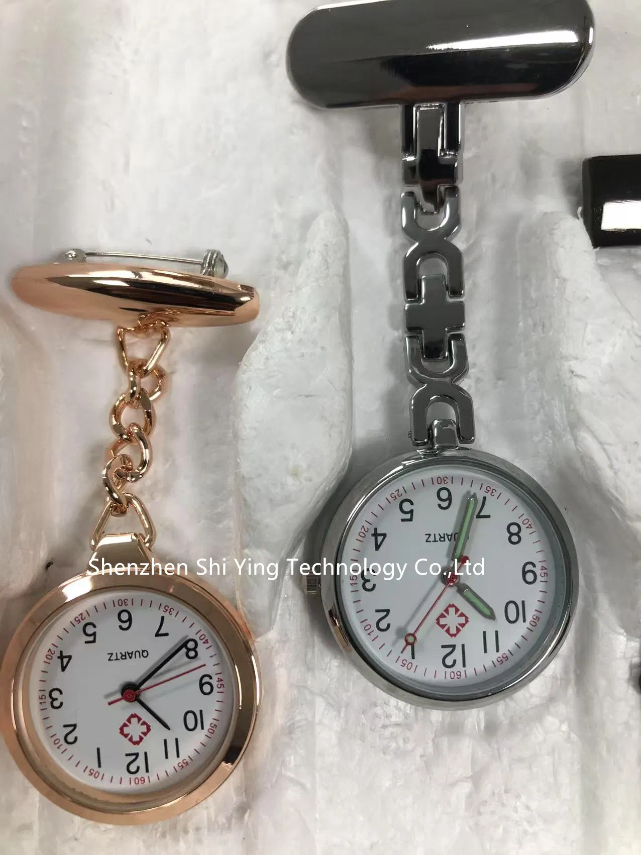 Hot Selling Waterproof Metal Nurse Pocket Fob Watch with Brooch