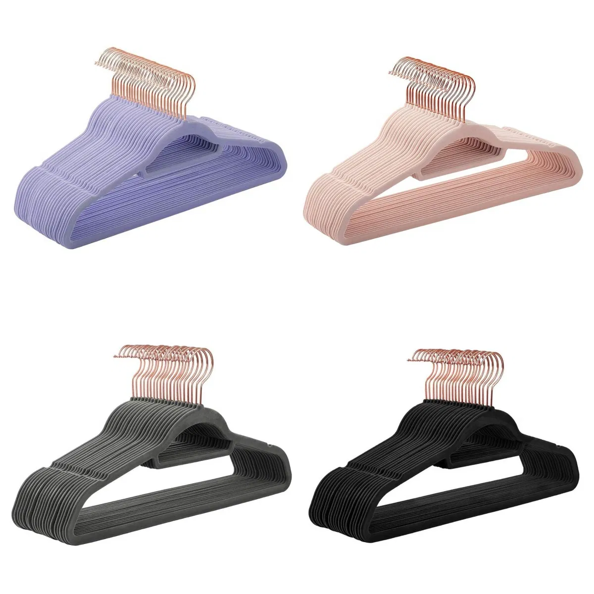 50 Pack Black Nonslip Laundry Velvet Clothes Hangers