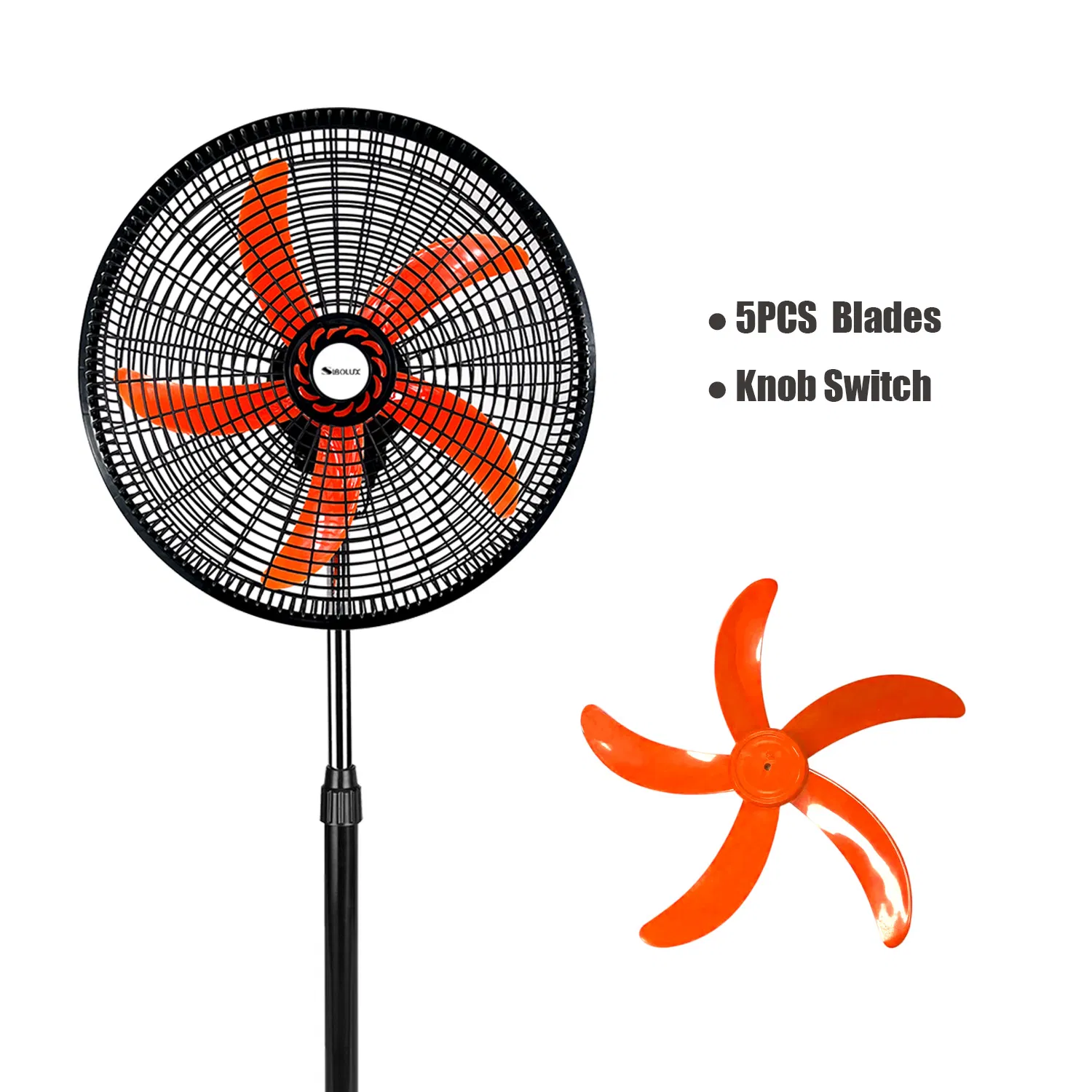 18 Inch Big Power Fan Good Qualtiy Stand Fan 5 Blade Plastic Grill 4 Hole Base Oscillating Stand Fan Pedestal Fan Ventilador De Pie