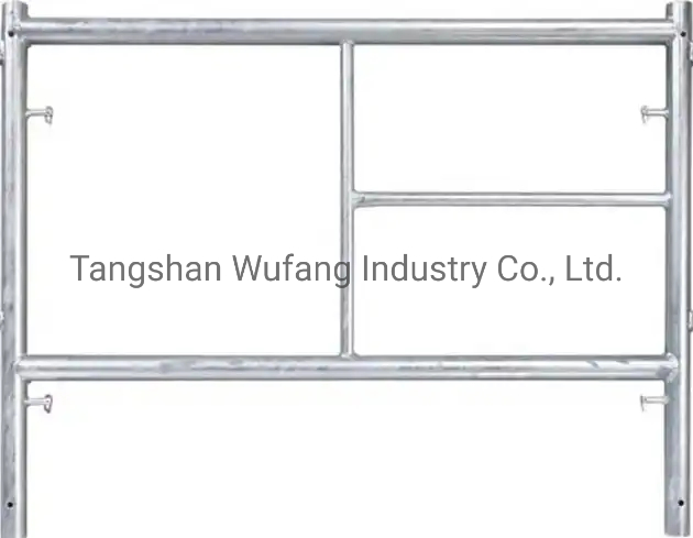 Pre Galvanized Steel Tubular Main Cross Brace Ladder H Type Frame Scaffolding
