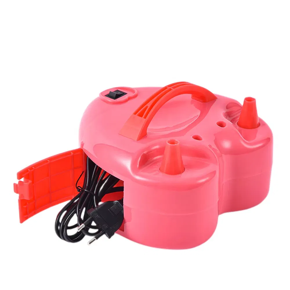 520 Pink Heart Portable Dual Nozzle Electric Balloon Blower Pump for Decoration
