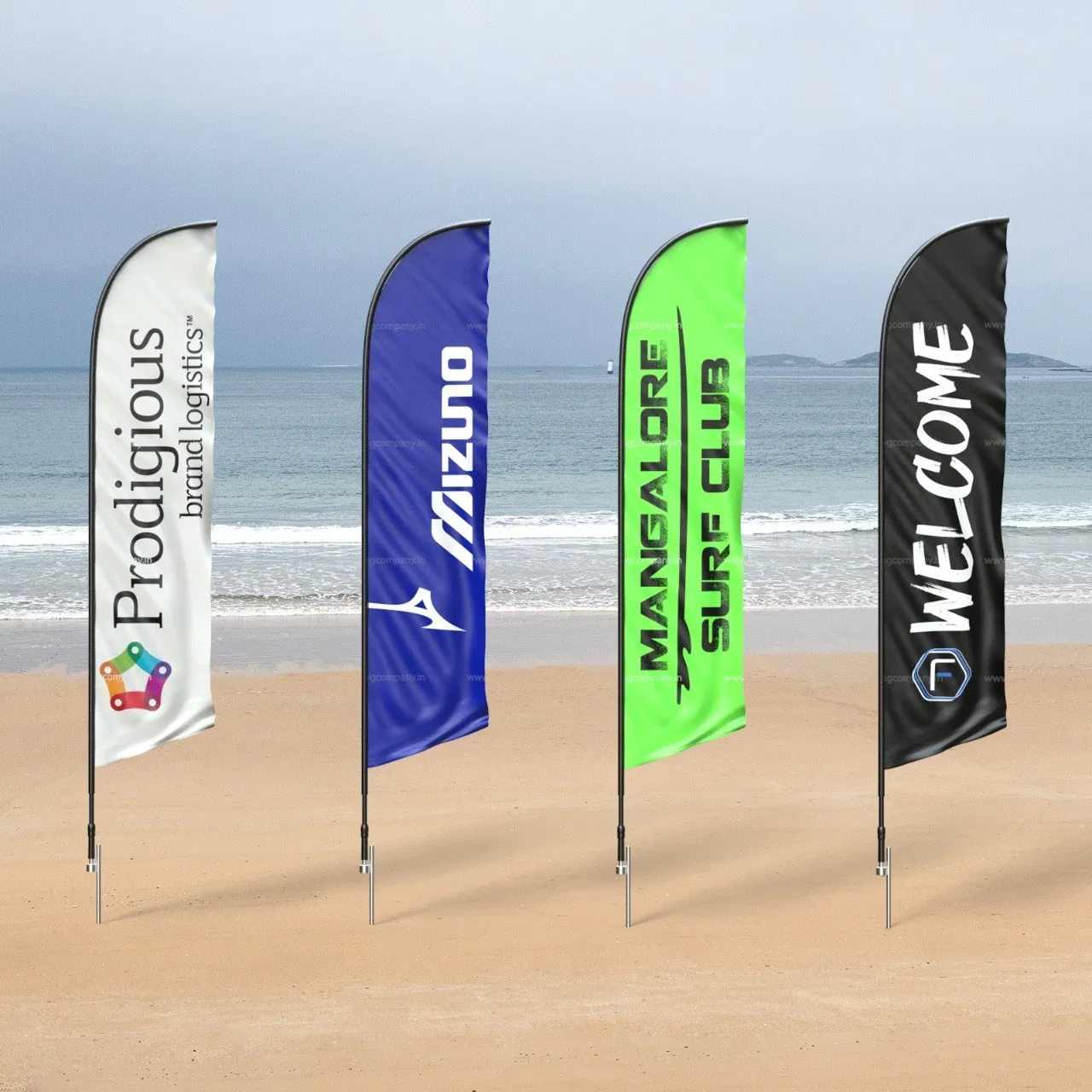 Custom Safety Decorations Feather Beach Flag Banner