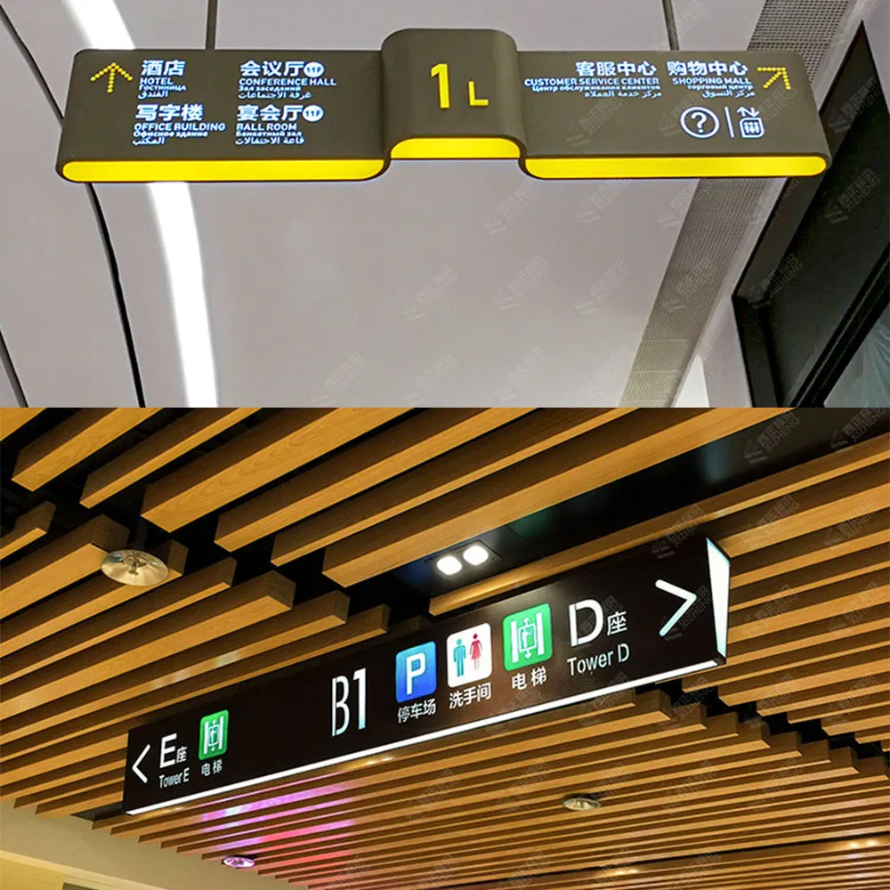 Underground Garage Sign Luminescent Tag Light Box Shopping Mall Hospital Real Estate Area Double-Sided Hanging Light Box Guide
