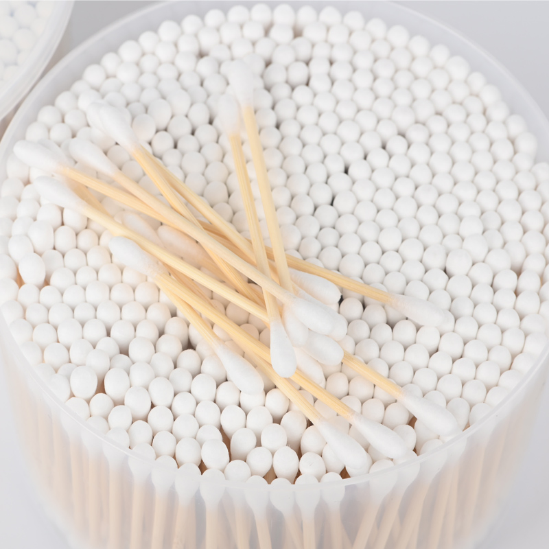 Eco Friendly Biodegradable 500PCS Bamboo Sticks Cotton Swabs with Ppbox