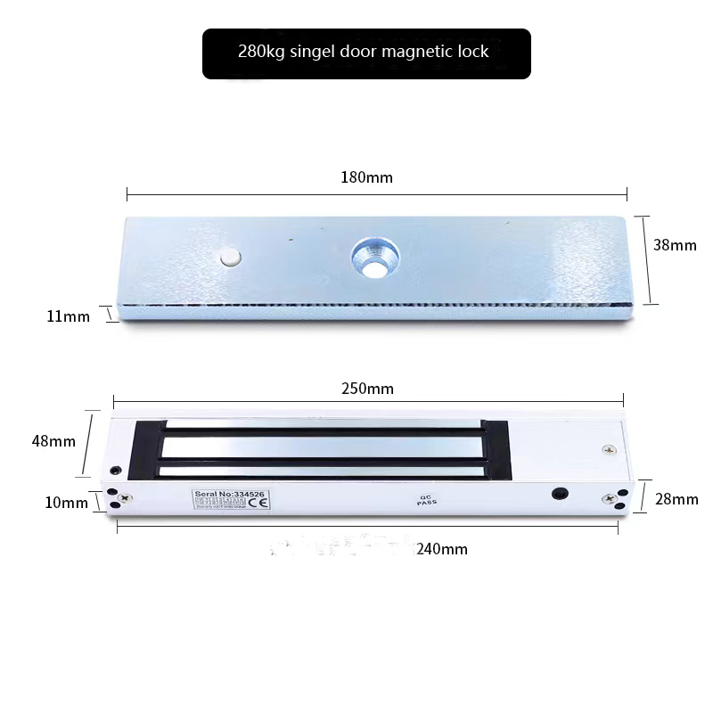 Magnetic Lock 12V 24V DC 600lbs 280kg Small Sliding Door Electromagnet Electric Magnetic Lock