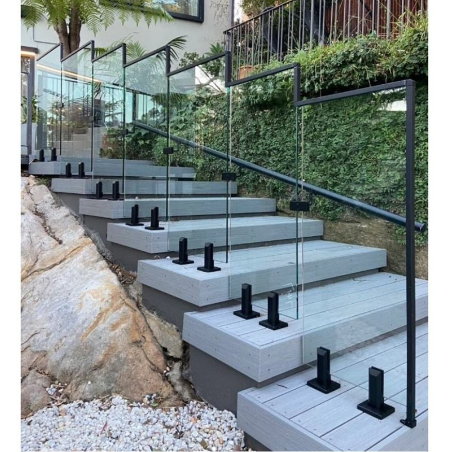 Aluminium Glass Railing Handrails and Balustrades for Balcony and Staircase Villa Decoration