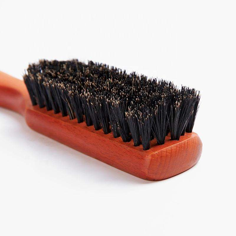 Hot Selling Custom Logo Pure Boar Bristle Long Wooden Handle Beard Brush for Men