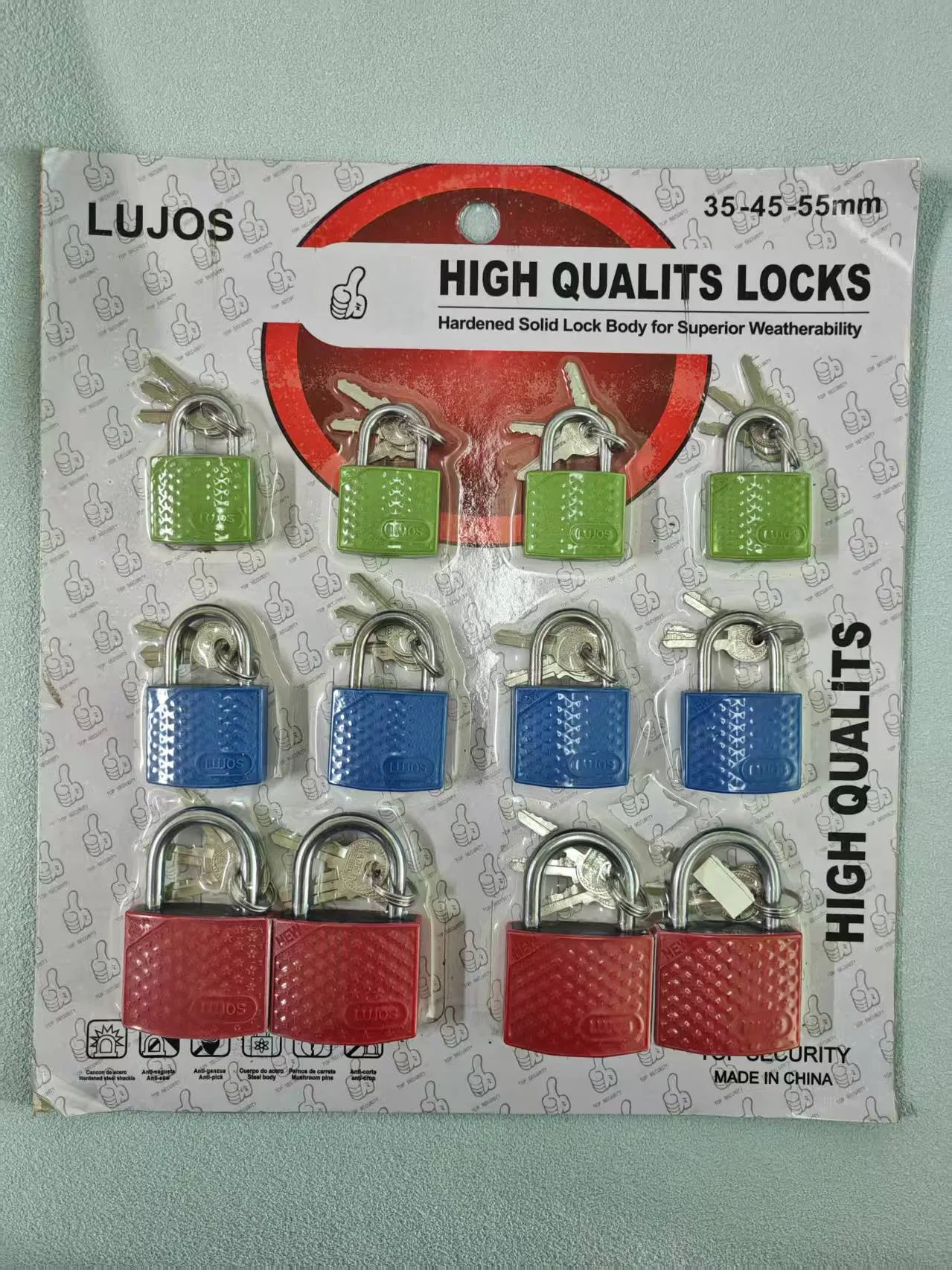 High Quality Plastic Cover Iron Padlock