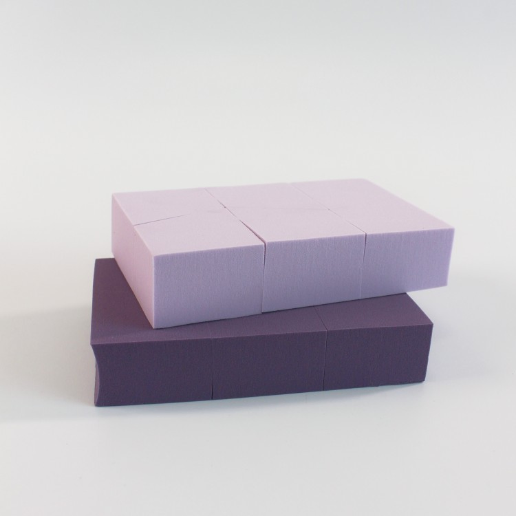 6-Cut Trapezoidal Powder Puff Green One-Piece Makeup Sponge Becomes Larger When Exposed to Water and Can Be Used Wet or Dry