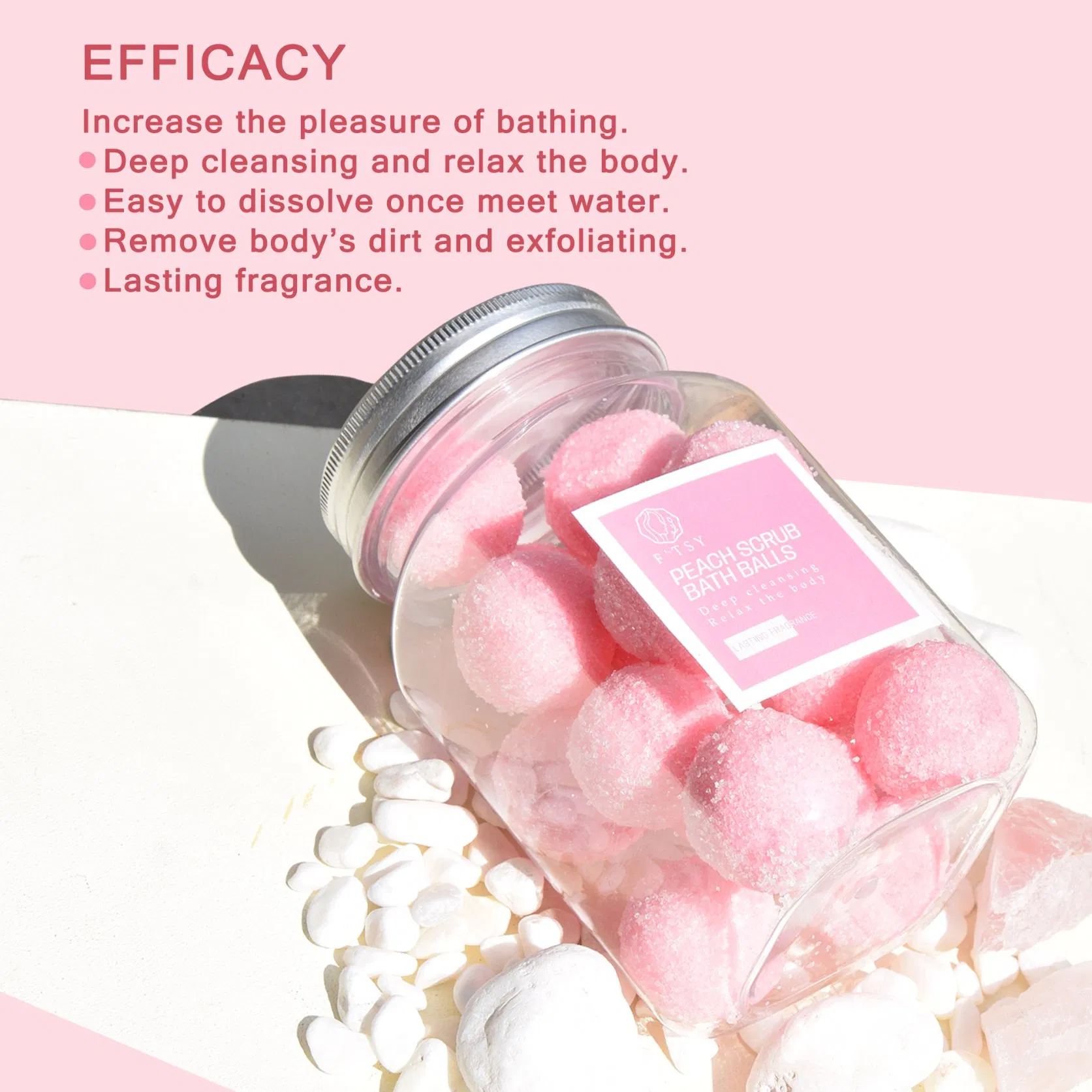 Factory High-Quality Organic Gentle Cleansing Bath Candy Exfoliating Brightening Sugar Scrub Balls Body Care