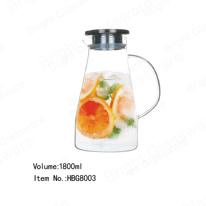 Large High Borosilicate Heat Resistant Glass Pitcher Jugs with Lid