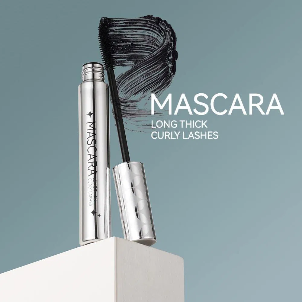 Long-Lasting Waterproof Mascara with Fine Brush for Defined Curls
