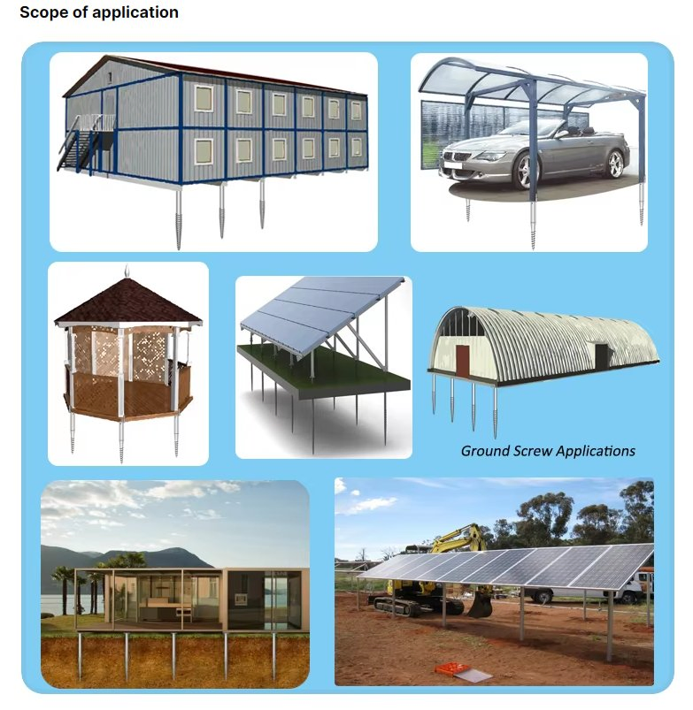 Earth Screw Pile Foundation Anchor Ground Screw Helical Galvanized Steel with Flange