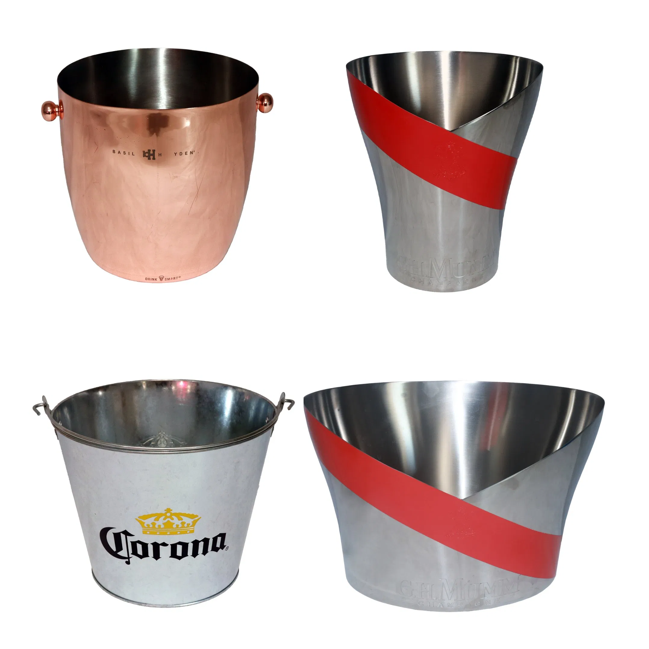 Custom Logo Color Size Stainless Steel Tinplate Aluminum Double Wall Gold Silver Copper Ice Bucket for Widmer Brothers Wild Goose