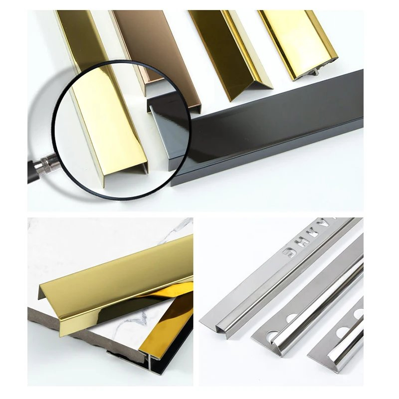 New Design Wall Edge Decorative Transition Stainless Steel Mirror Finish Tile Trim
