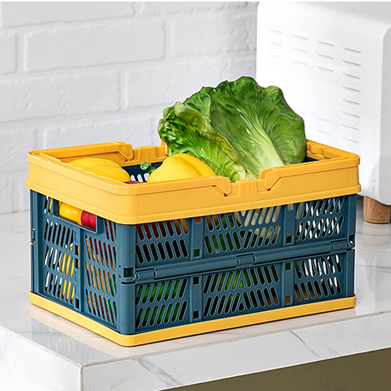 Stackable Collapsible Basket Plastic Crates Foldable Multipurpose Container Mi22966