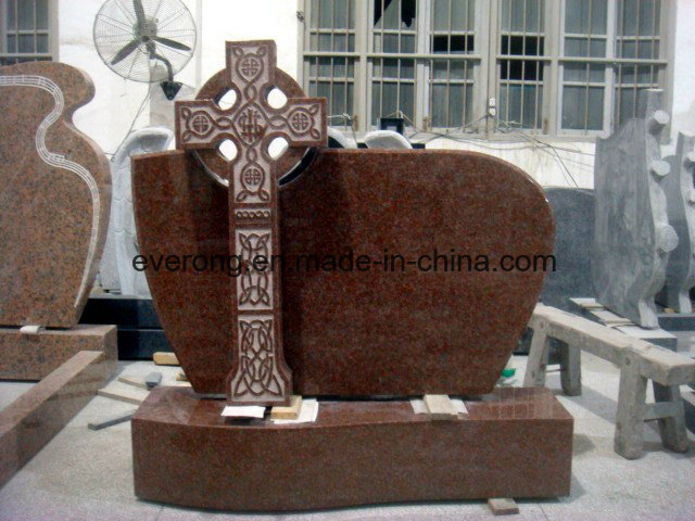 Red Granite/Marble/Memorial/Cemetery Cross Headstone in European/American/Poland /Chinese/Russian style