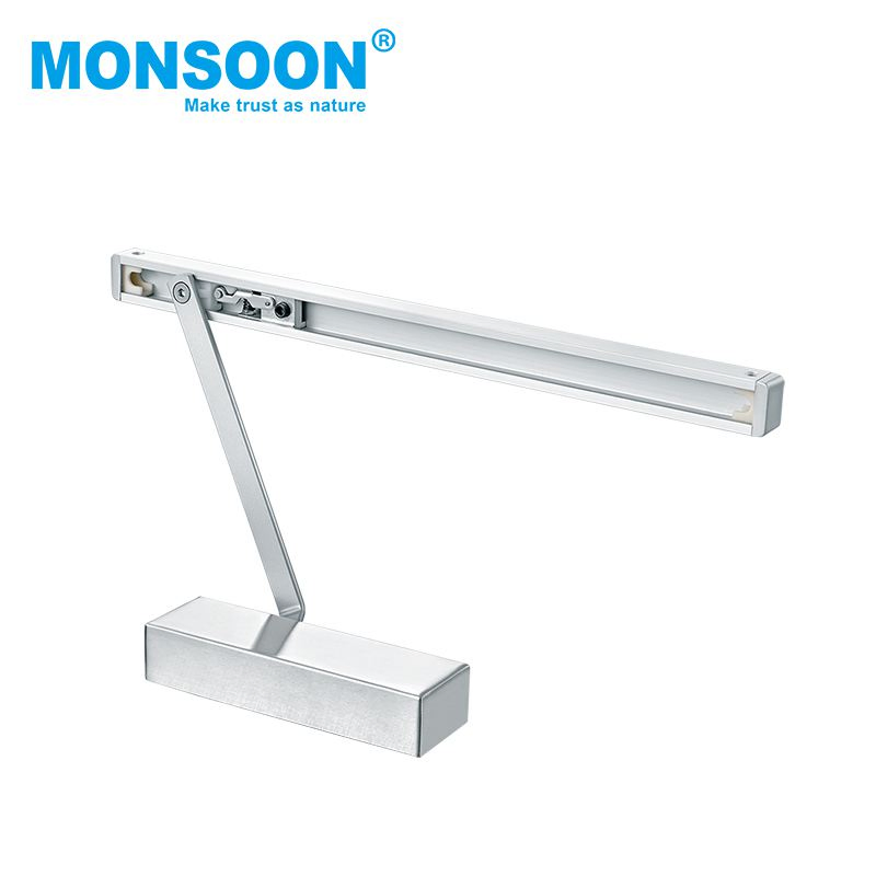 Commercial Stainless Steel Door Closer Hydraulic Steel Spring Loaded Top Mounted Sliver Automatic Soft Close Door Closer