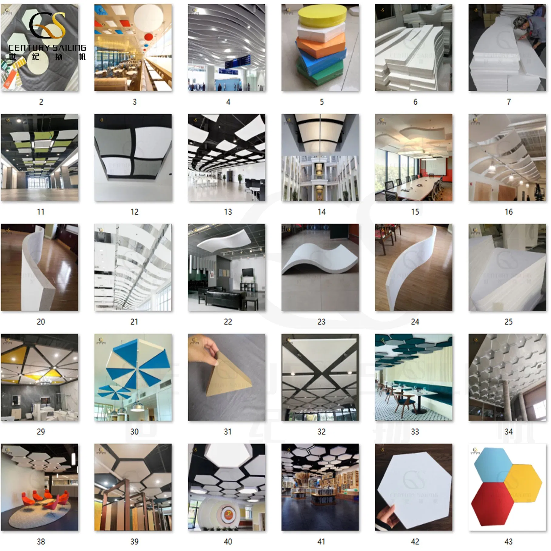 Modern Room Building Materials Fireproof Acoustic Fiber Ceiling Tiles for Home Decor