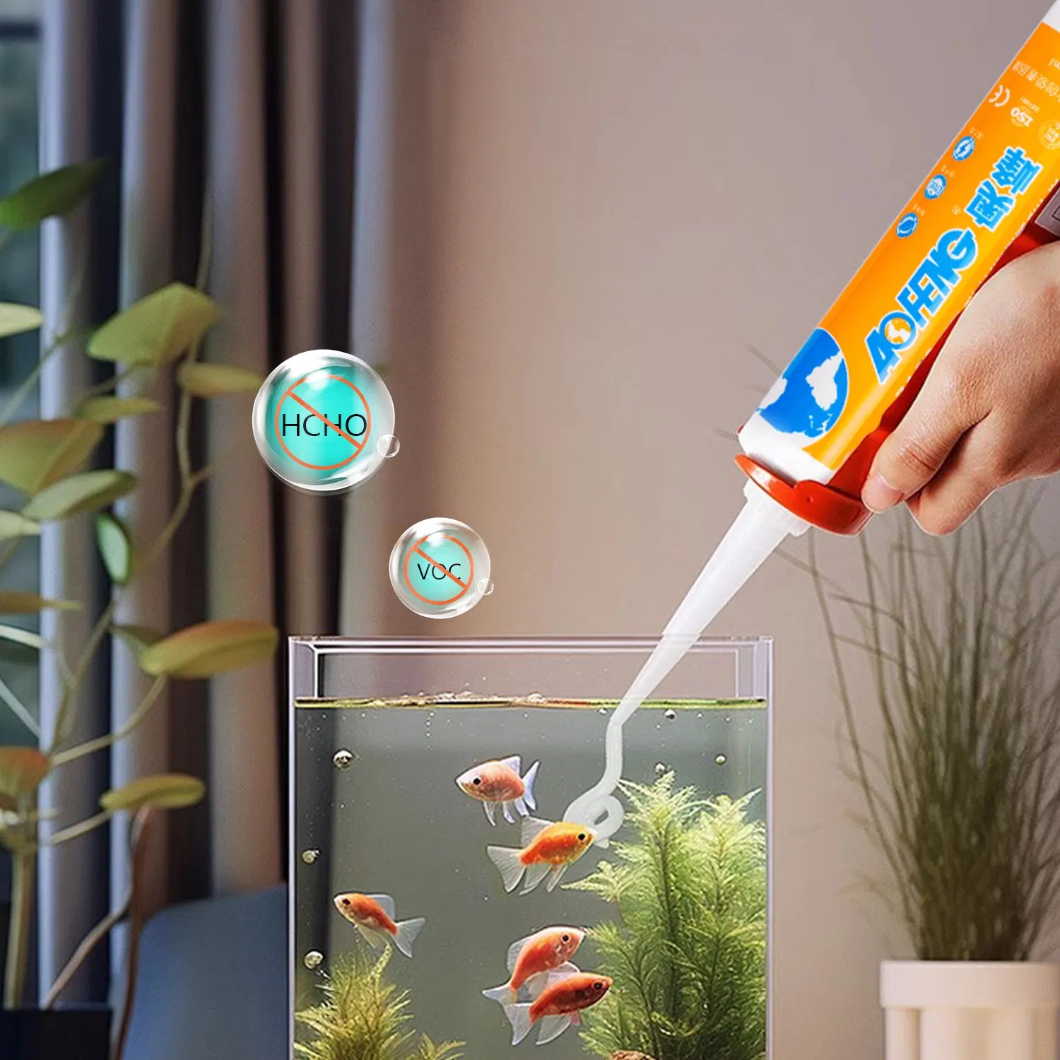 OEM/ODM China Factory 100% Non-Toxic Clear Acetic Glazing Adhesive Fish Safe Tank Aquarium Silicone Sealant