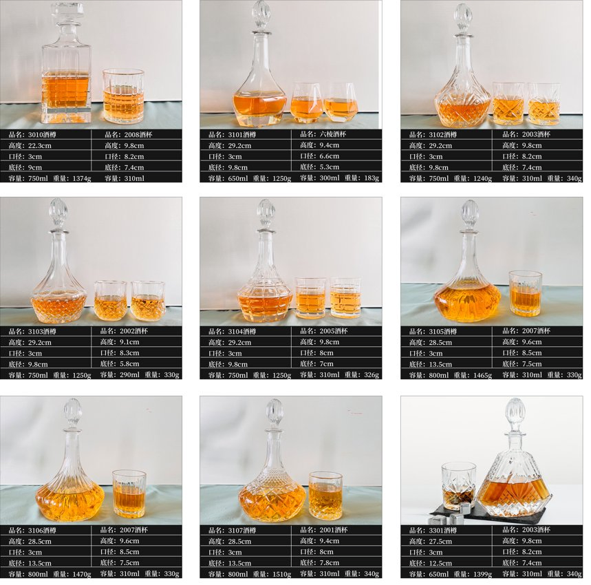 Premium Whiskey Glass Bottle Decanter Set with FDA Certification