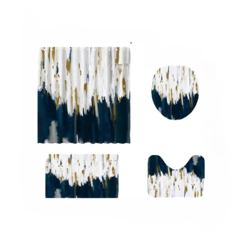 Promotional High Satisfaction Washable Modern Design Shower Curtains Bathroom Sets