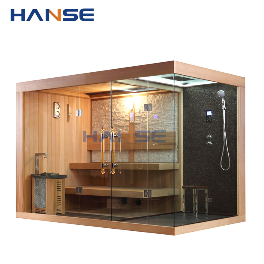 Family Home Background Luxury Finland Wood Sauna Steam Room 8 Person