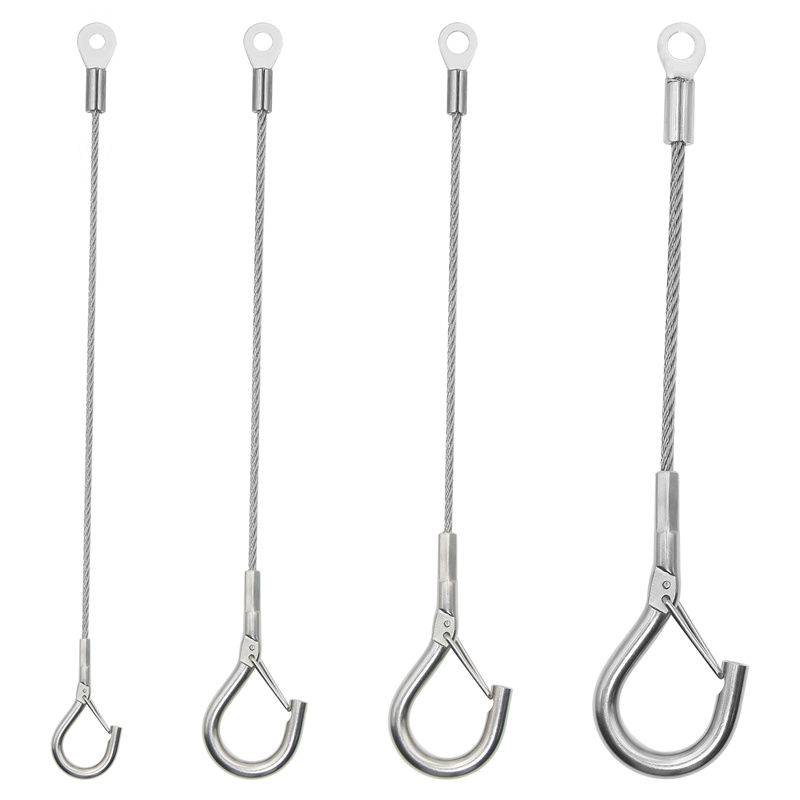 Профессиональный трос из нержавеющей стали с карабином и зажимом