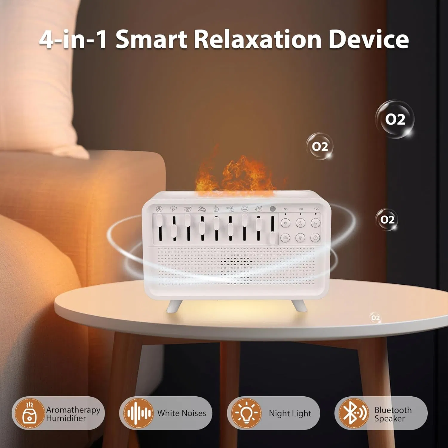 Cool Mist White Noise Oil Aroma Diffuser Humidifier Essential Oil Diffuser Portable Mini Ultrasonic Humidifier with Bt Speaker