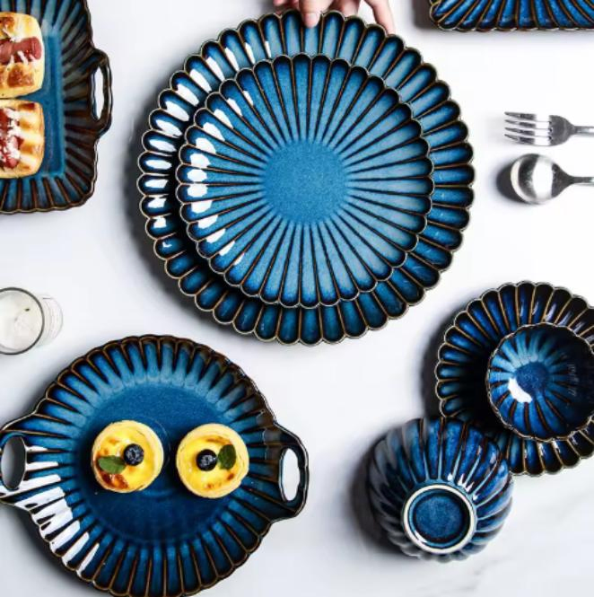 Customizable Luxury Ceramic Dinner Plates for Home and Restaurant Use