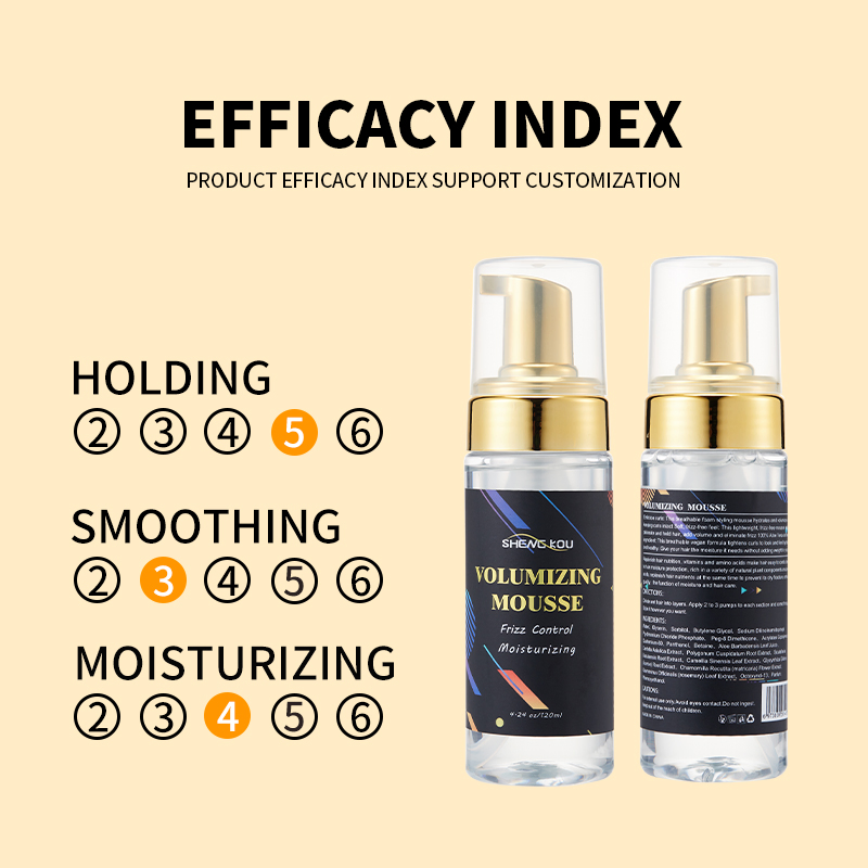 OEM/ODM 120ml Frizz Control Hair Foam Private Label Curly Hair Mousse for Enhancing Weaves