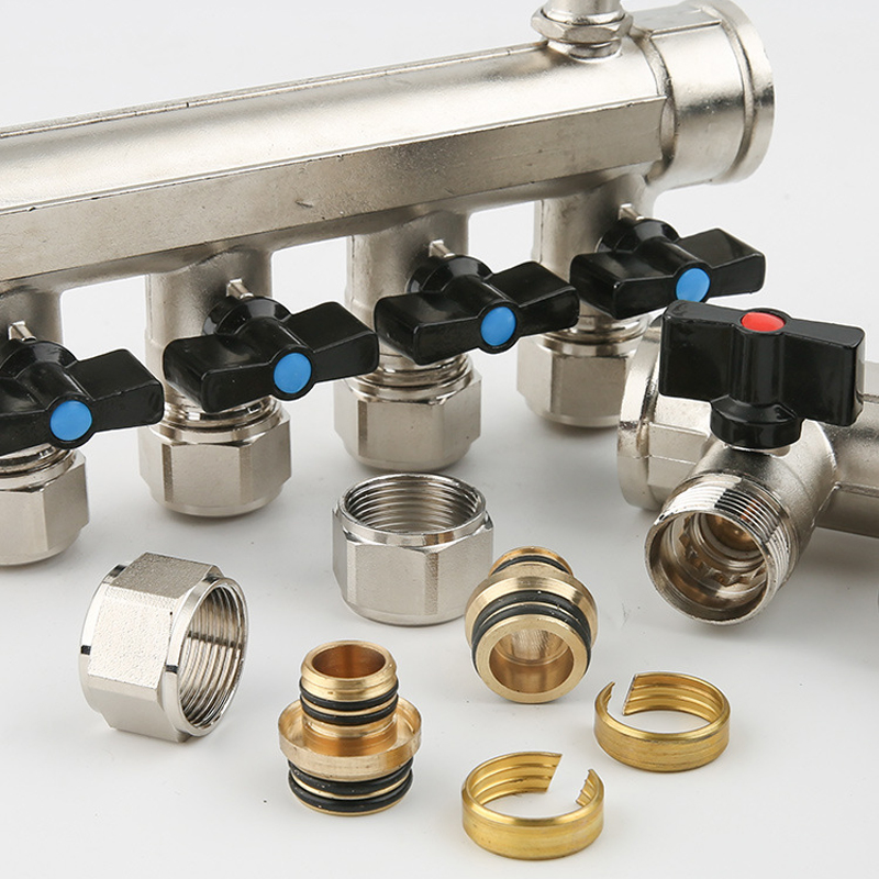 Sanipro Hydronic Distribution Control Valve Water Separator Ss Brass Manifolds with 2-12 Ports Heating Systems & Parts