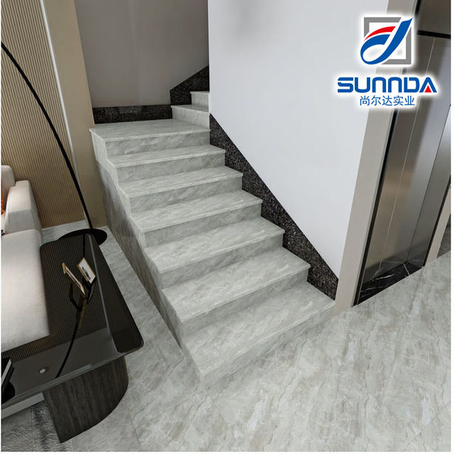 Home Decorative Foshan120X47cm Marble Pattern Design Glazed Porcelain Stair Floor Step Tile for Hotel House